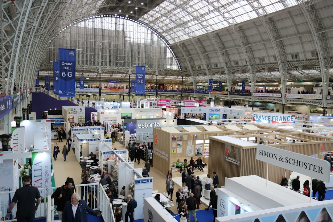 International exhibition hall with business booths
